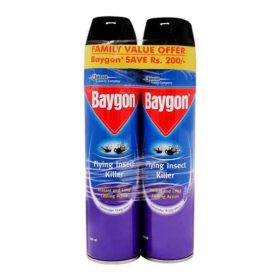 Bundle of 2 Baygon Flying Insects Killer Spray 300ml.